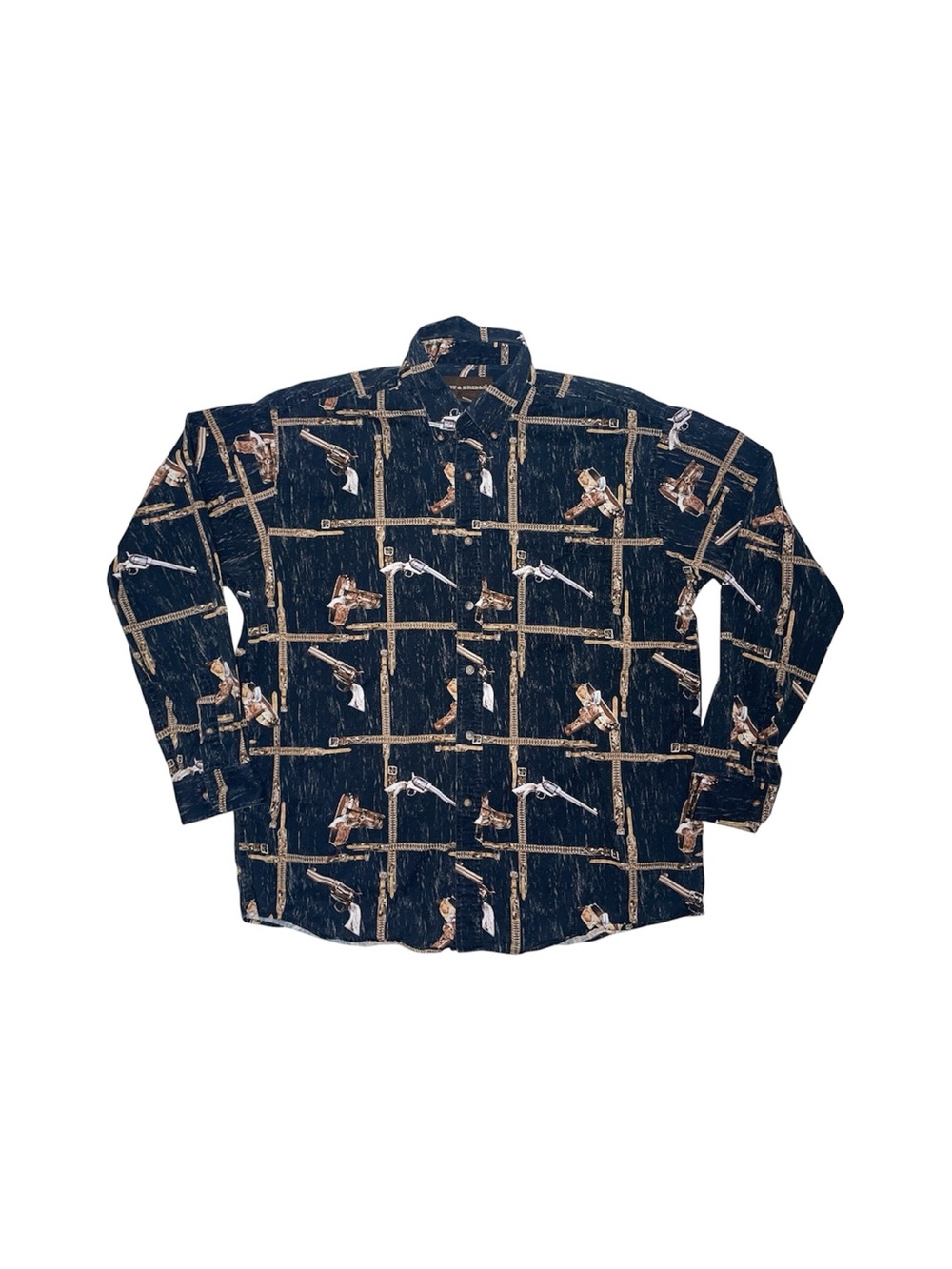 Bit & Bridle Men’s Western Cowboy Print Shirt L 100% Cotton Retro